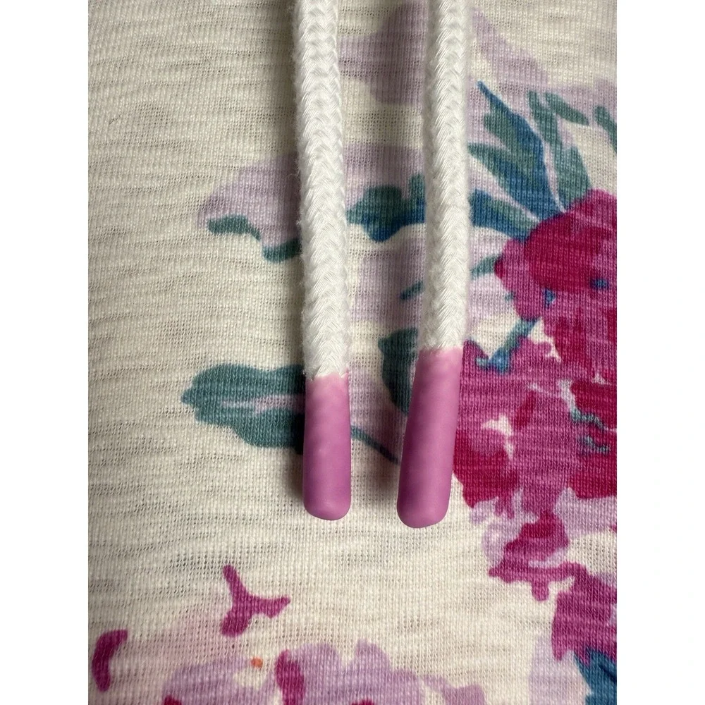 Joules Marlston Pink Purple Floral Print Hooded Sweatshirt Hoodie Slim Fit SMALL - Picture 5 of 7